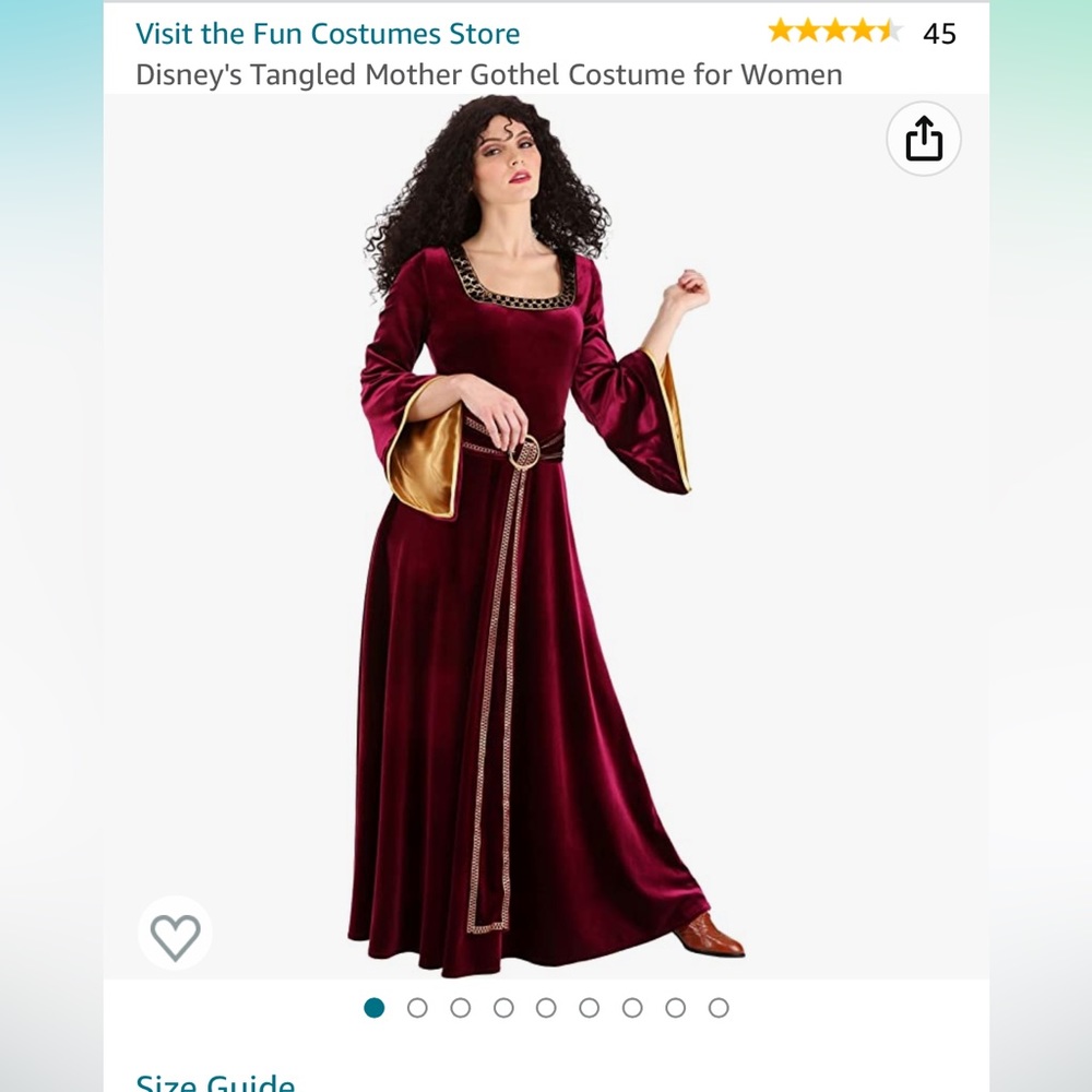 Mother Gothel Costume, Disney Tangled Rapunzel, Size M